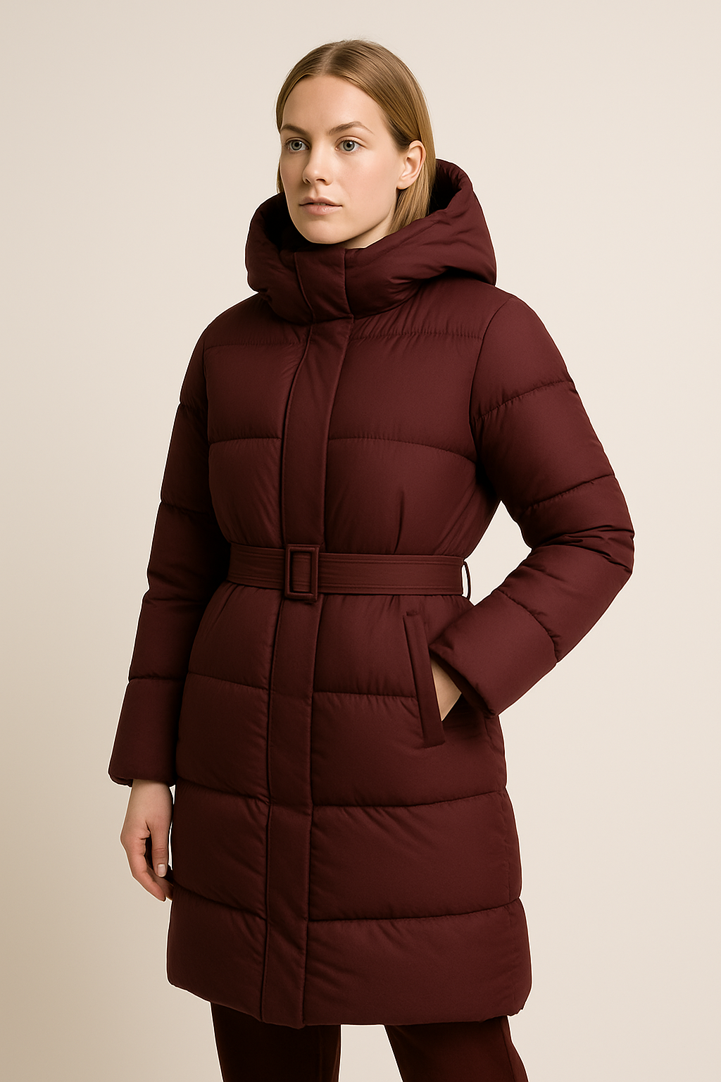 Vinterjakke dame burgunder